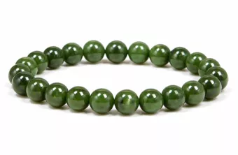 Bracciale in Giada Nefrite del Canada AA perle 8mm