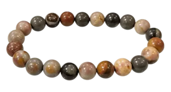 Bracciale in diaspro oceanico con perline da 8 mm