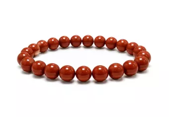 Bracciale in Diaspro Rosso A perle 8-9mm