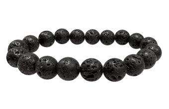 Bracciale in Pietra Lavica AB perle 10mm