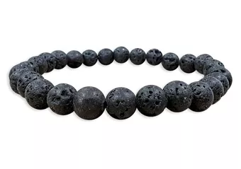 Bracciale in Pietra Lavica AB perle 6mm
