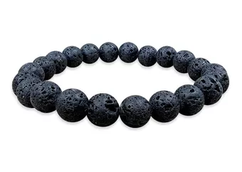 Bracciale in Pietra Lavica AB perle 8mm