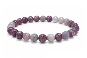 Bracciale in Lepidolite A perle 6mm