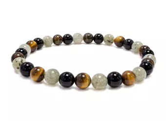 Bracciale Labradorite Occhio di Tigre Onice A perle 6mm