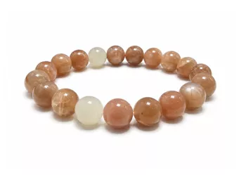 Bracciale in Pietra di Luna Multicolore A perle 10mm