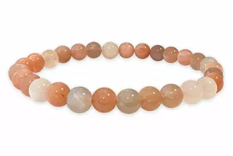 Bracciale in Pietra di Luna Multicolore AA perle 6mm