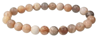 Bracciale in Pietra di Luna Multicolore AB perle 8-9mm