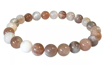 Bracciale in Pietra di Luna Multicolore AA perle 7.5-8.5mm