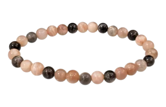 Bracciale in Pietra di Luna Multicolore Scura A perle 6-7mm