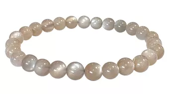 Bracciale in pietra di luna grigia AAA con perle da 6-6,5 mm