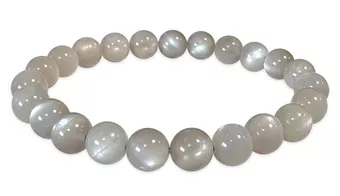 Bracciale in pietra di luna grigia con perline AAA da 7,5-8,5 mm