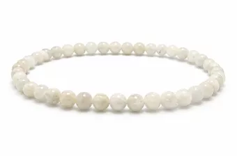 Bracciale in Pietra di Luna Bianca Peristerite A perle 4-5mm