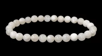 Bracciale in Pietra di Luna Bianca Peristerite AB perle 6-7mm