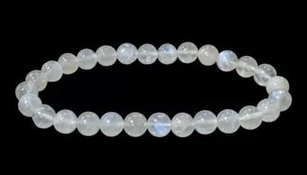Bracciale in Pietra di Luna Bianca Peristerite A perle 6-6.5mm