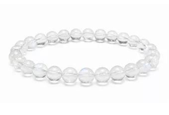 Bracciale in Pietra di Luna Bianca Peristerite AA perle 6-7mm