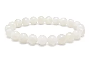 Bracciale in Pietra di Luna Bianca Peristerite AB perle 7.5-8.5mm