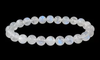 Bracciale Pietra di Luna Bianca Peristerite AAA perline 8mm