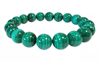 Bracciale in Malachite AA perle 9.5-10.5mm