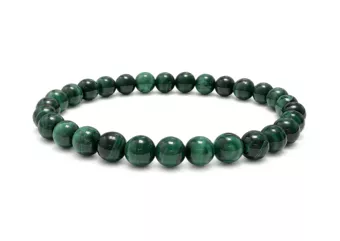 Bracciale in Malachite Scura AA perle 6-7mm