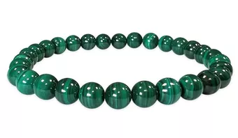Bracciale in Malachite Scura AAA perle 6-7mm