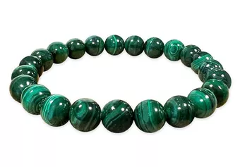 Bracciale in Malachite A perle 8-9mm