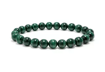 Bracciale in Malachite Scura AA Perle 7-8 mm