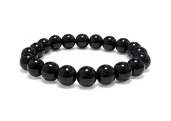 Bracciale Ossidiana Nera A perle 10mm