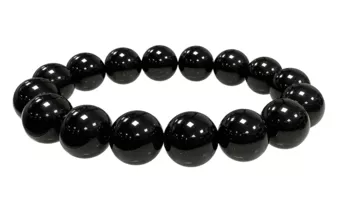 Bracciale con perle di Ossidiana Nera A 12mm