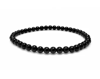 Bracciale Ossidiana Nera A perle 4mm