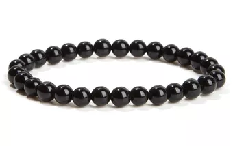 Bracciale Ossidiana Nera A perle 6mm