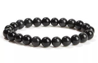 Bracciale Ossidiana Nera A perle 8mm