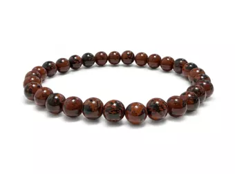 Bracciale Ossidiana Mogano A perle 6mm