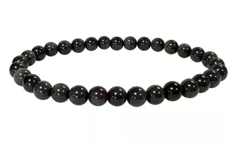 Bracciale Ossidiana Occhio Celeste Rainbow AA perle 6mm