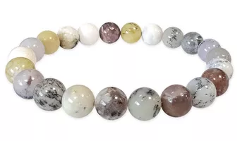 Bracciale in Opale Dendritica A perle 8mm