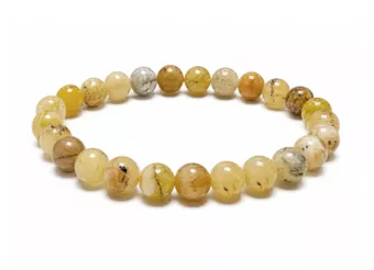 Bracciale in Opale Giallo A perle 8mm