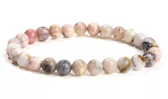 Bracciale in Opale Rosa AB perle 6mm