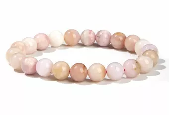 Bracciale in Opale Rosa A perle 8mm