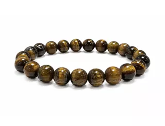 Bracciale in Occhio di Tigre A Perle 8 mm