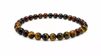Bracciale Occhio di Tigre Multicolore A Perle 6 mm