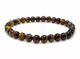 Bracciale Occhio di Tigre Multicolore AA perle 6mm