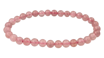 Bracciale al Quarzo Fragola ematoide A perles 6mm