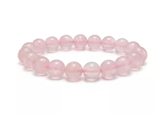 Bracciale Quarzo Rosa A perle 10mm