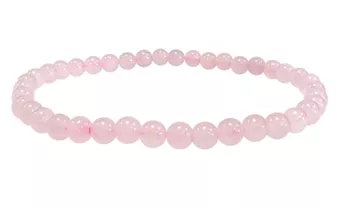 Bracciale Quarzo Rosa AB perle 4-5mm