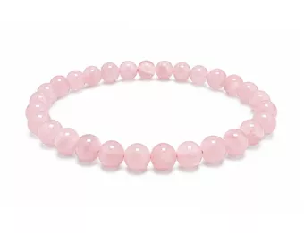 Bracciale Quarzo Rosa AB perle 6mm