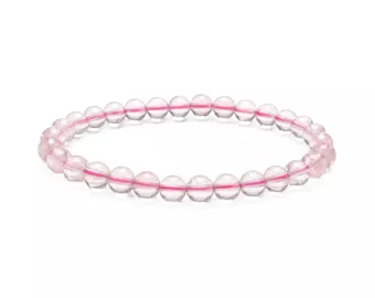 Bracciale Quarzo Rosa AA perle 6-7mm