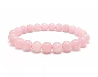 Bracciale Quarzo Rosa AB perle 8mm