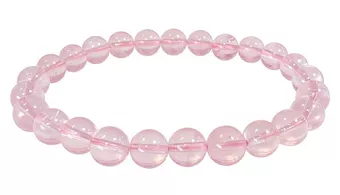 Bracciale Quarzo Rosa AA+ perle 8-9mm