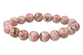 Bracciale Argentina Rodocrosite perline A 11-12mm