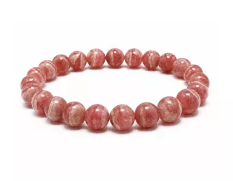 Bracciale in Rodocrosite Argentina AAAA perle 7.5-8.5mm