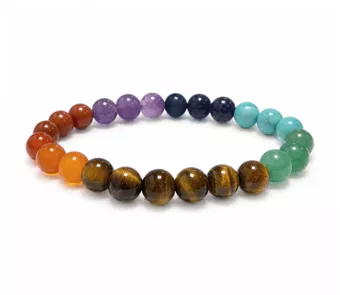 Bracciale 7 chakra perline A 8mm